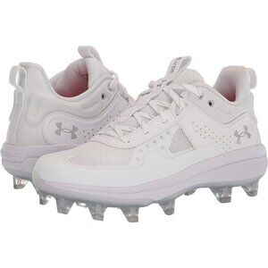 Under Armour Women's Glyde MT TPU Softball Cleat Shoe 3024329-101 White Size 9